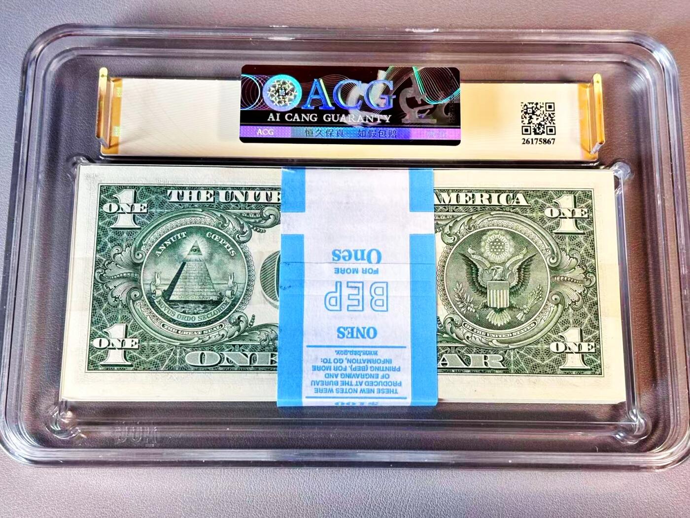 【Blue Auction】世界纸币精拍第804期——18级TOP拍卖/信誉/品质/专业/高效💫 【一刀】美国 2021年1美金 ACG68EPQ