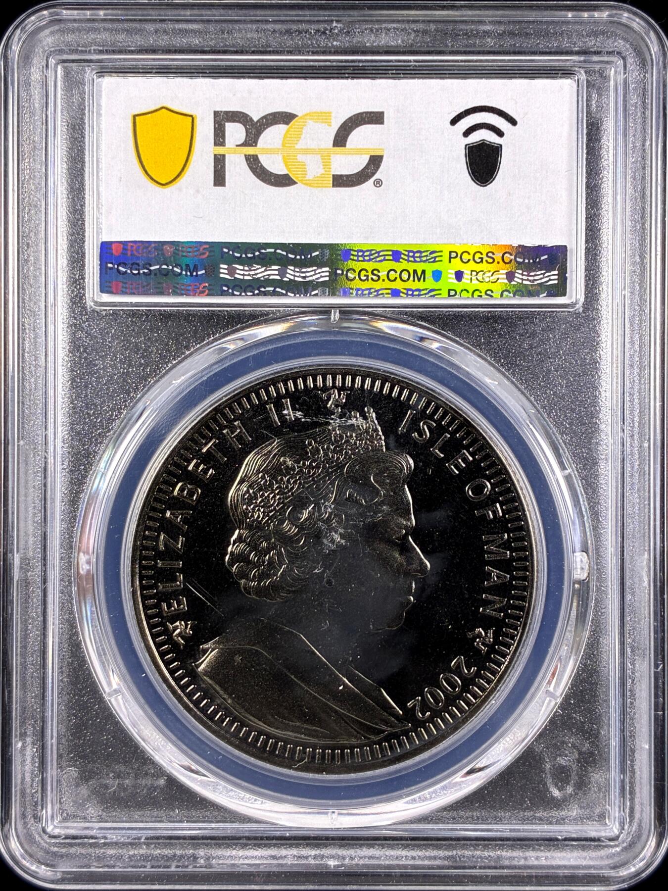 【雨安】【直播拍卖】【第0131期-评级币章】2026-04-04 周六 19:30 (金价1060, 银价18.08)  [评级现代] Isle of Man 马恩岛 1克朗 2002年 伊丽莎白王太后的生平.喜爱马  PCGS-MS66