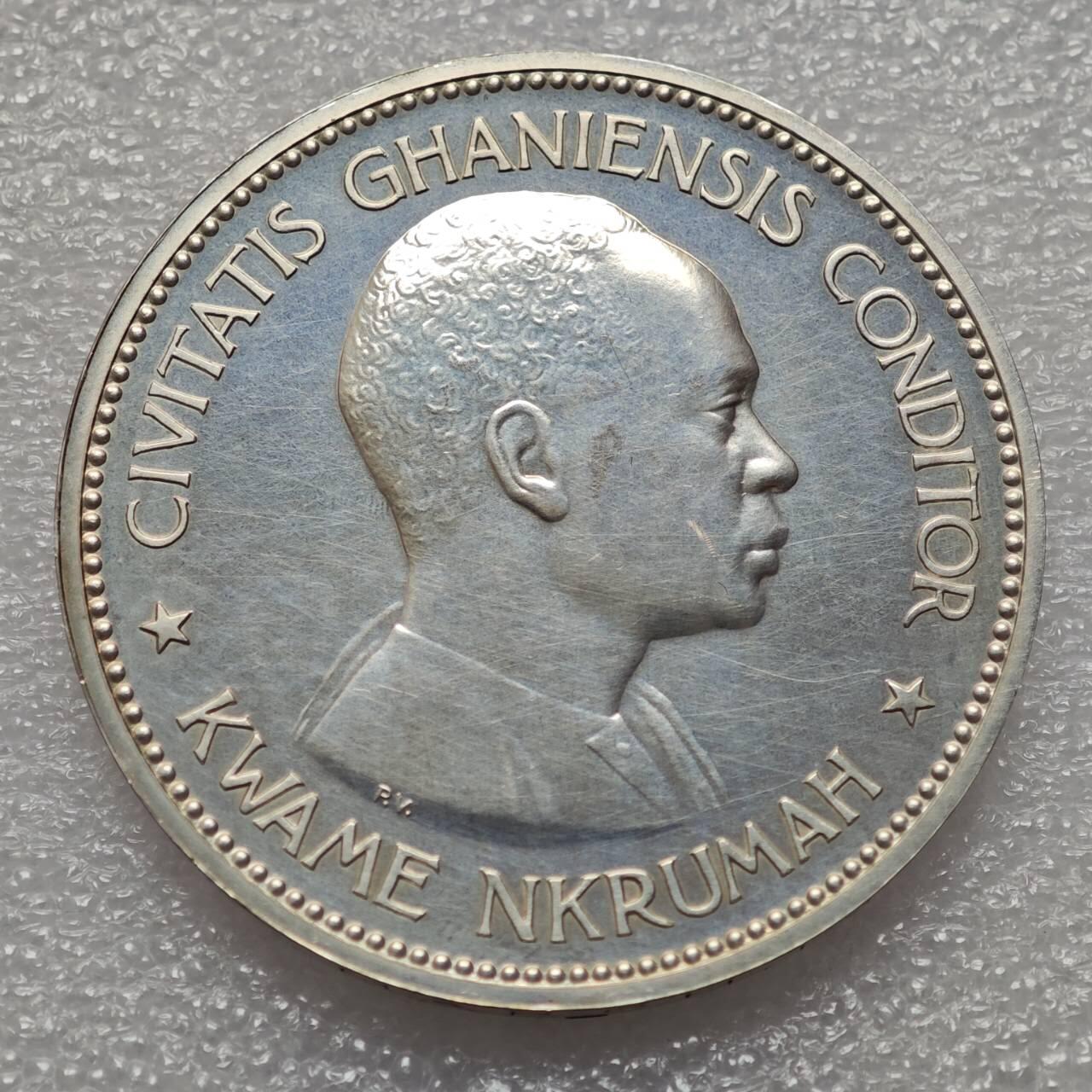  【淘币小摊】限时拍第八百九十二拍   教皇国塞舌尔加纳危地马拉场    每周一统一发货 加纳1958年10先令精制大银币发行量1.1万枚 km7