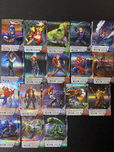 NO.29 好又多金牌大场，每周一站式配齐，方便凑单！（卖家送拍0抽成！周6晚9点截拍！） - 【套卡】美漫卡牌 复仇者联盟SR级别 全套18张 折光彩闪