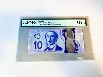 【Blue Auction】世界纸币精拍第805期——18级TOP拍卖/信誉/品质/专业/高效💫 - 【a版】加拿大 2013年10元 PMG67EPQ 高分