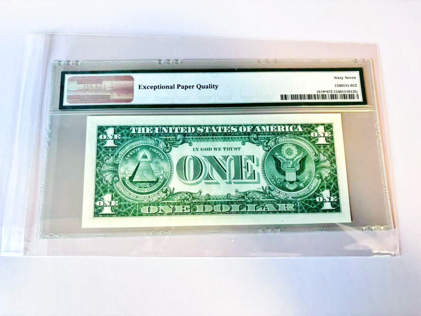 【Blue Auction】世界纸币精拍第805期——18级TOP拍卖/信誉/品质/专业/高效💫 【补号无47】美国 1957年1美金  PMG67EPQ 高分