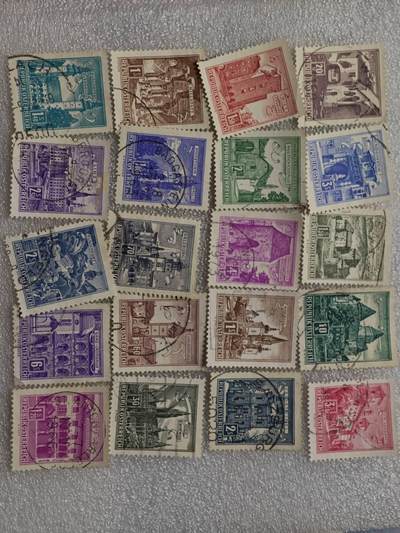  【淘币小摊】限时拍第八百九十一拍  外国老邮票 印花税票 火花纸品场    每周一统一发货 - 奥地利风光邮票20枚