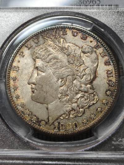 PCGS老盒MS64美国1880年S版摩根银元银币 - PCGS老盒MS64美国1880年S版摩根银元银币