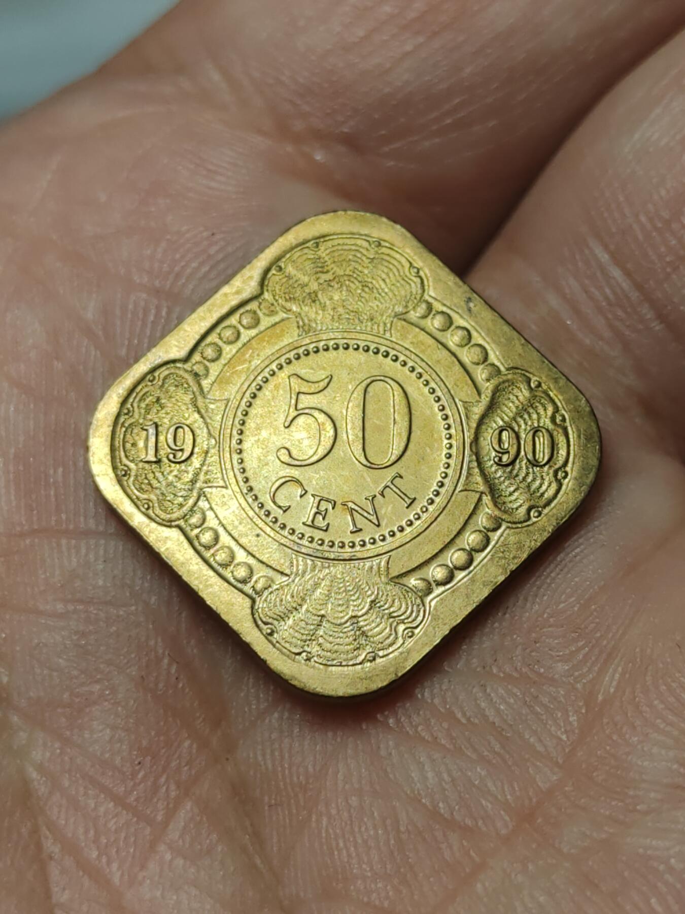 2026年第四十场(总第二百零九场）外国好品散币场(免佣金) 荷属安的列斯1990年50分(贝娅特丽克丝女王时期，Bow–弓箭标)