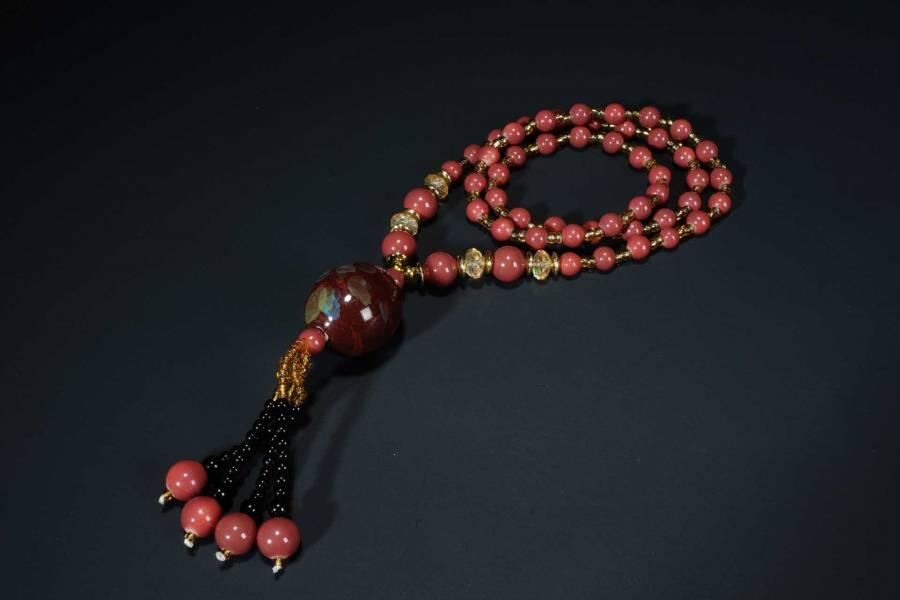 上海都达杂项专场六十六【全场包邮】 红色毛衣链66-262