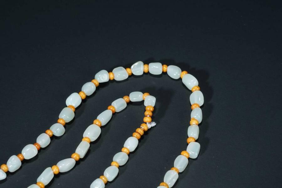 上海都达杂项专场六十六【全场包邮】 天然和田玉随形项链66-258