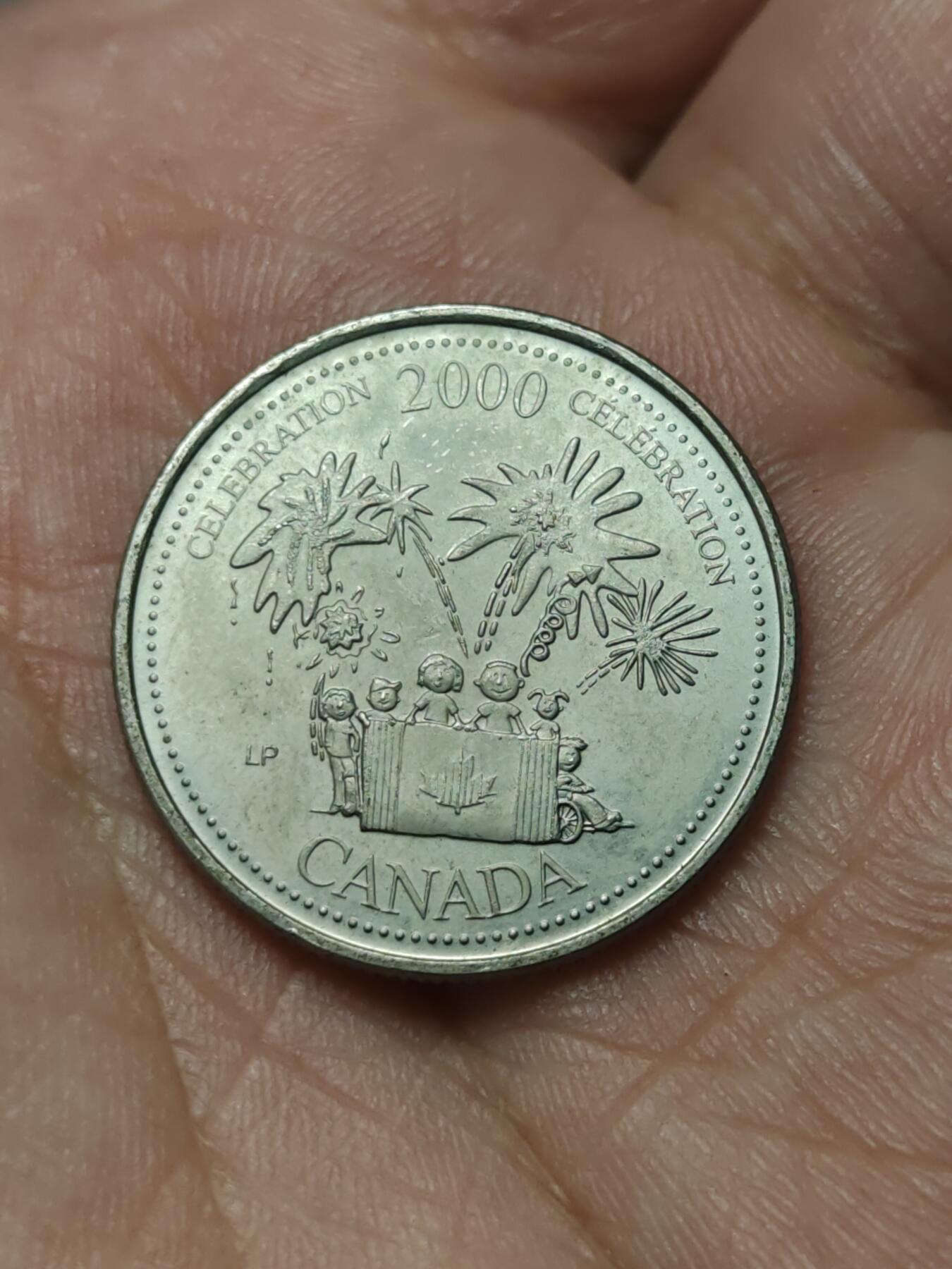 2026年第四十场(总第二百零九场）外国好品散币场(免佣金) 加拿大🇨🇦2000年25分(千禧年纪念币，庆典主题)