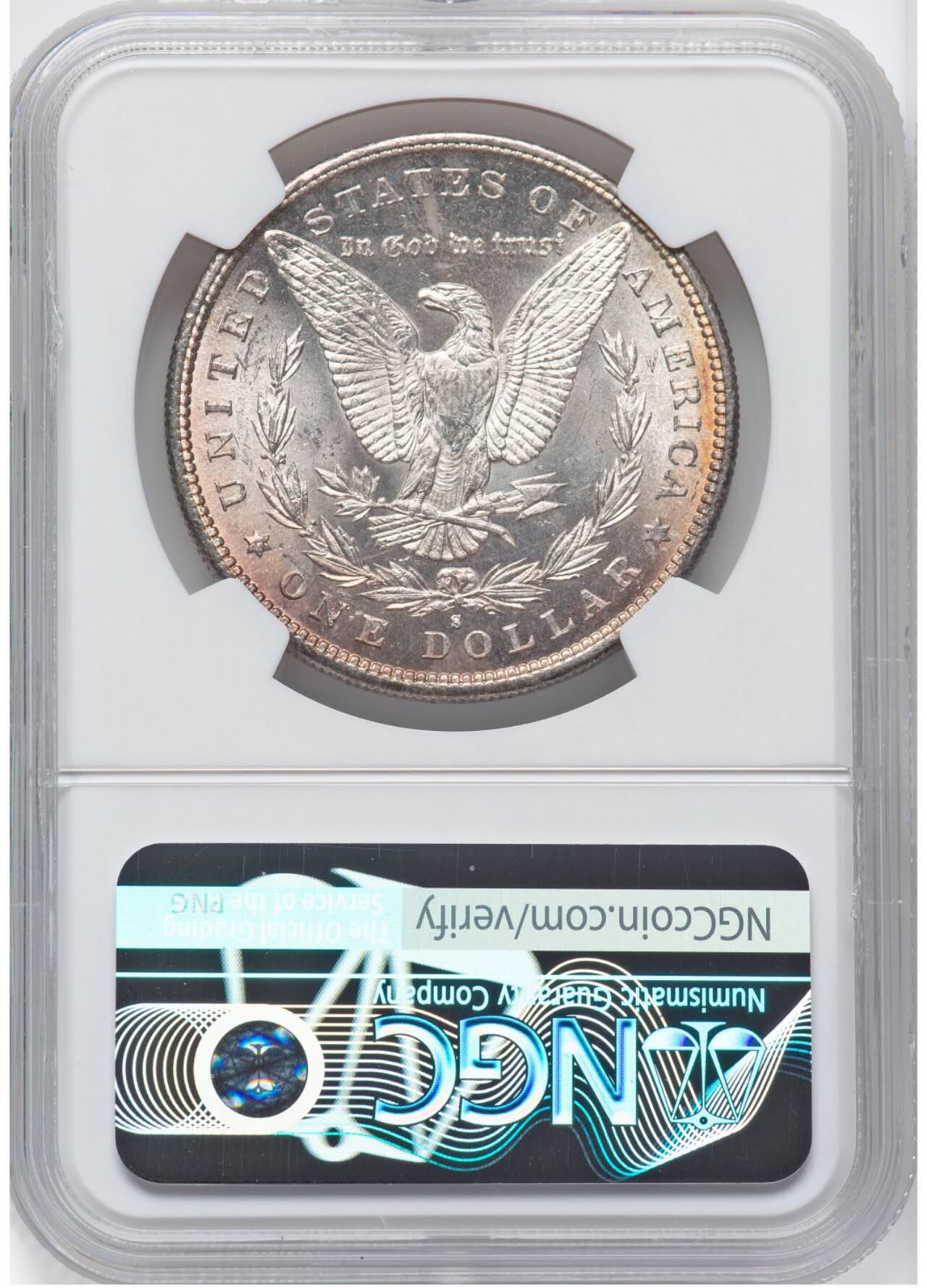 NGC评级MS64银霜1880年美国S版摩根银元