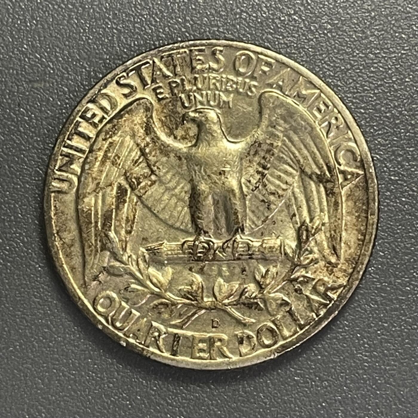 回流0405 美国1960年D版华盛顿25美分银币 银价6.25*0.9*18=101元