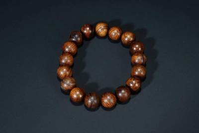 上海都达杂项专场六十六【全场包邮】 - 海南黄花梨虎皮纹1.2圆珠手串66-322