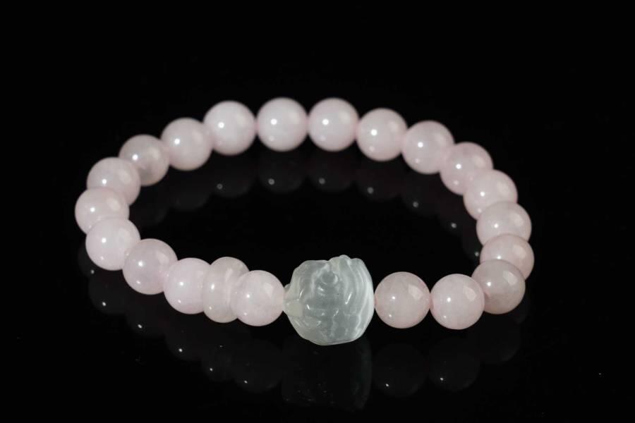 上海都达杂项专场七十二【全场包邮】 天然粉晶醒狮手串61-203