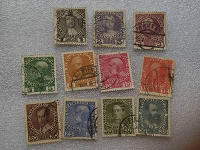  【淘币小摊】限时拍第八百九十一拍  外国老邮票 印花税票 火花纸品场    每周一统一发货 - 奥地利1908年皇室成员邮票11枚