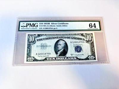 【Blue Auction】世界纸币精拍第805期——18级TOP拍卖/信誉/品质/专业/高效💫 - 【AA】美国 1953B 10美金 PMG64