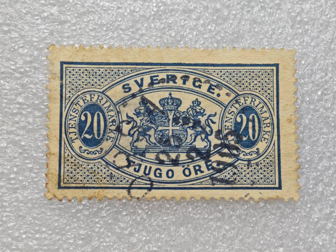  【淘币小摊】限时拍第八百九十一拍  外国老邮票 印花税票 火花纸品场    每周一统一发货 瑞典1874年城市徽章邮票