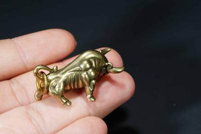 上海都达杂项专场103【全场包邮】  铜《牛气冲天》钥匙扣 1对67-184