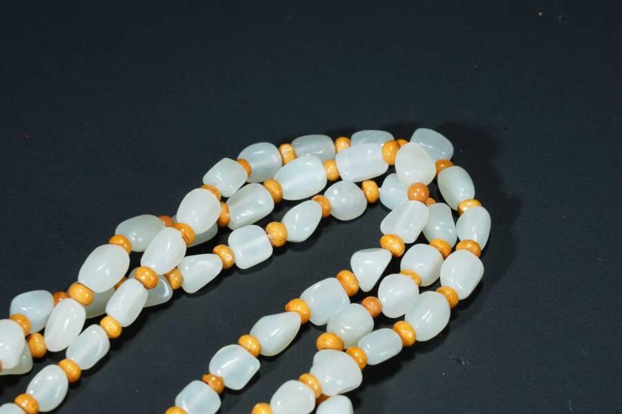 上海都达杂项专场六十六【全场包邮】 天然和田玉随形项链66-258