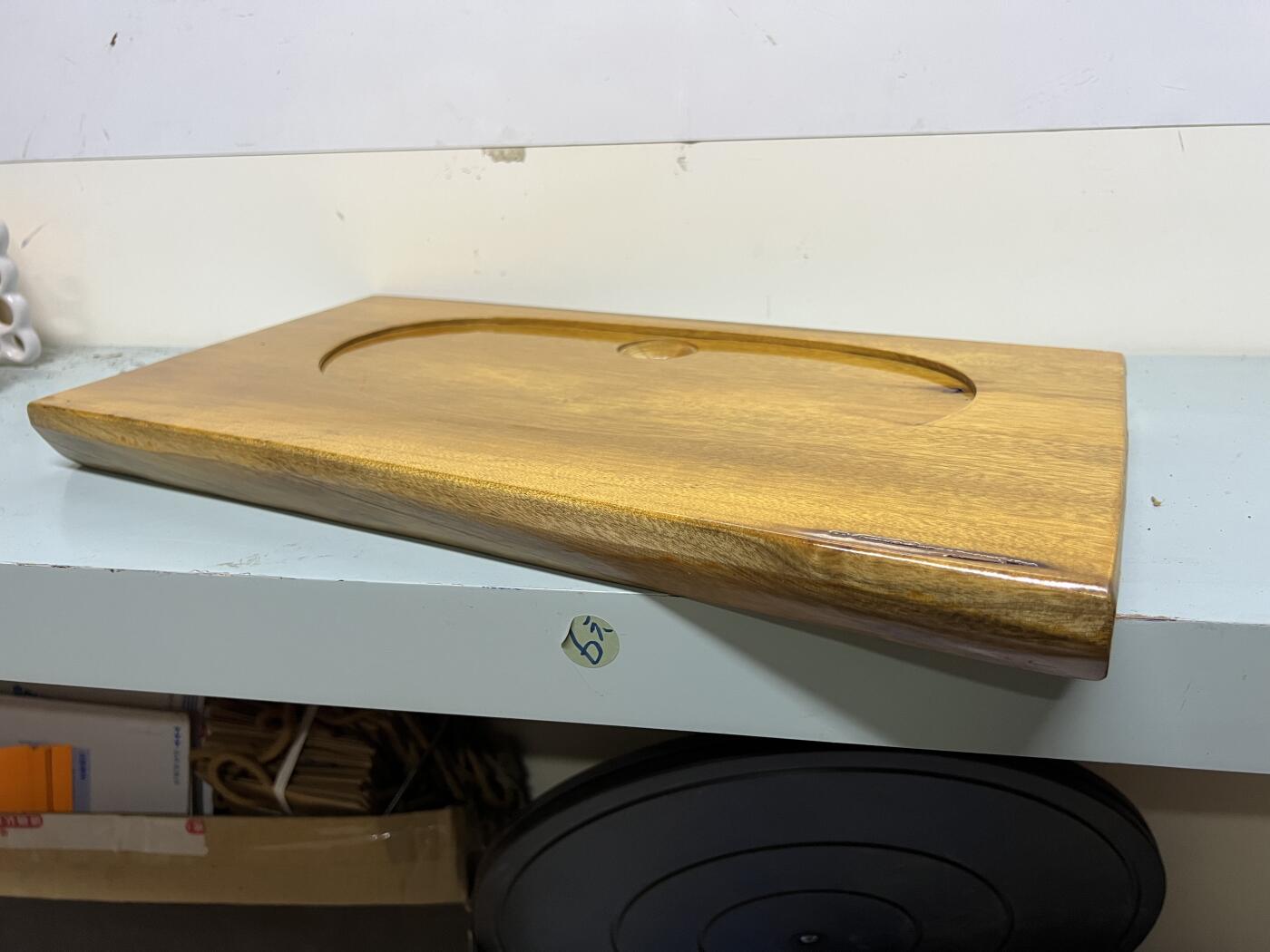 零元拍：NO5-7金丝楠茶盘 金光闪闪。尺寸约：43/24/3CM