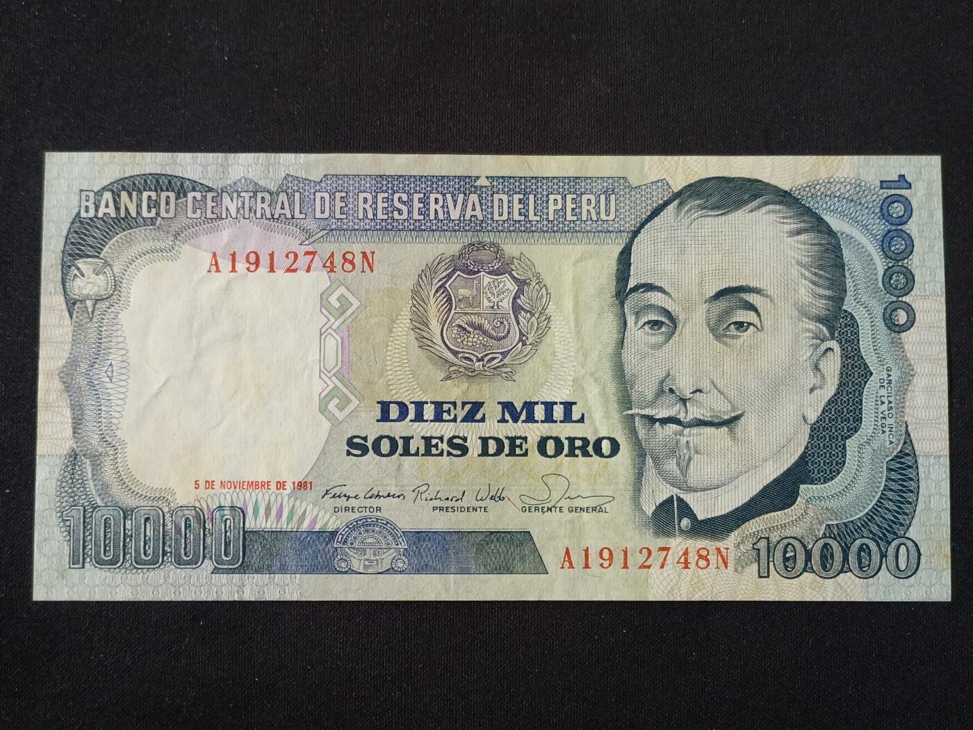 【游宝拍卖】丙午马年第20期 周六截拍 秘鲁-10000索尔【1981年 流通普品】