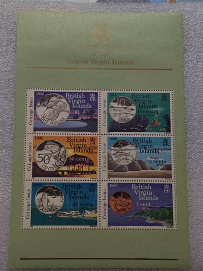  【淘币小摊】限时拍第八百九十一拍  外国老邮票 印花税票 火花纸品场    每周一统一发货 - 英属维尔京群岛1985年海洋鱼类小全套全新未流通