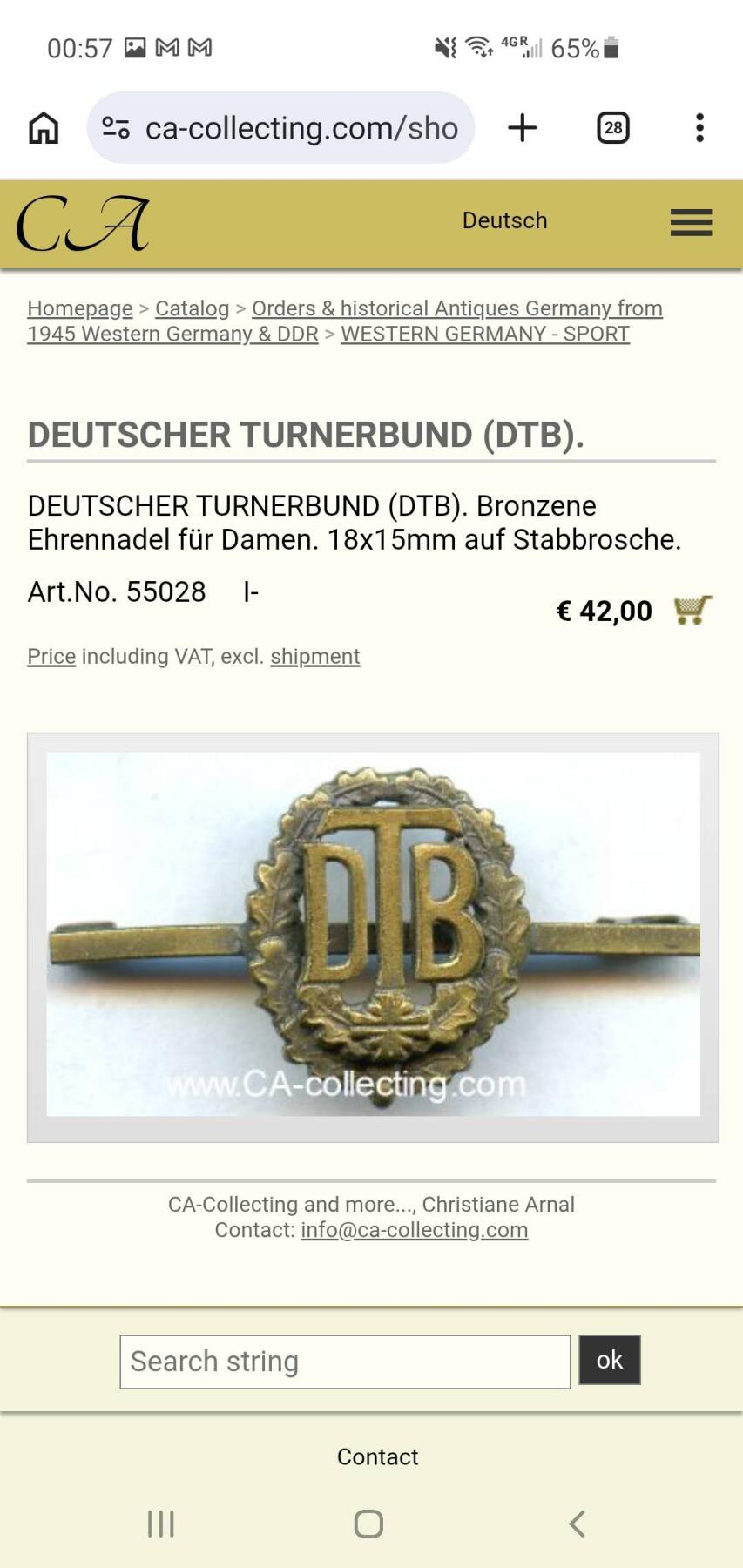 韵星假日军品类拍卖第51期  -- Rimey Holidays Militaria Auction 51 魏玛德国DTB体能荣誉奖章 非常少见保存完好 最后一张图为参考价格