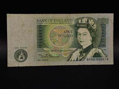  【淘币小摊】限时拍第八百九十拍   纸币场    每周一统一发货 - 英国英格兰银行1镑纸币【有折】