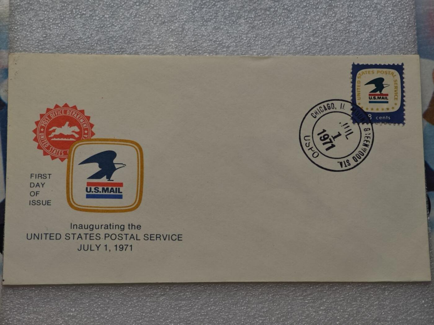  【淘币小摊】限时拍第八百九十一拍  外国老邮票 印花税票 火花纸品场    每周一统一发货 美国1971年邮政百年纪念封