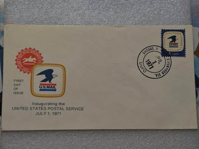  【淘币小摊】限时拍第八百九十一拍  外国老邮票 印花税票 火花纸品场    每周一统一发货 - 美国1971年邮政百年纪念封