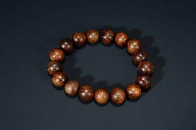 上海都达杂项专场103【全场包邮】  海南黄花梨虎皮纹1.2圆珠手串66-322