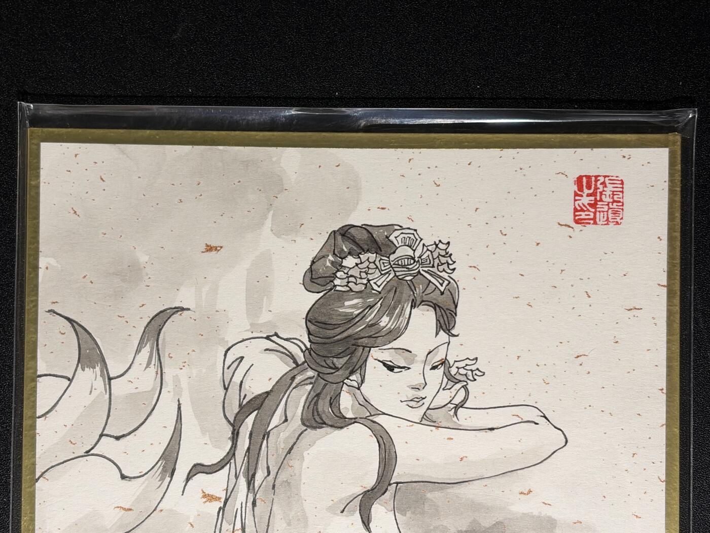 NO.29 好又多金牌大场，每周一站式配齐，方便凑单！（卖家送拍0抽成！周6晚9点截拍！） 【1/1手绘】超吉梦 张导老师签绘 清凉版九尾狐妲己 正面八仙过海色纸【玉体轻摇倾社稷，娇声软语乱宫闱】