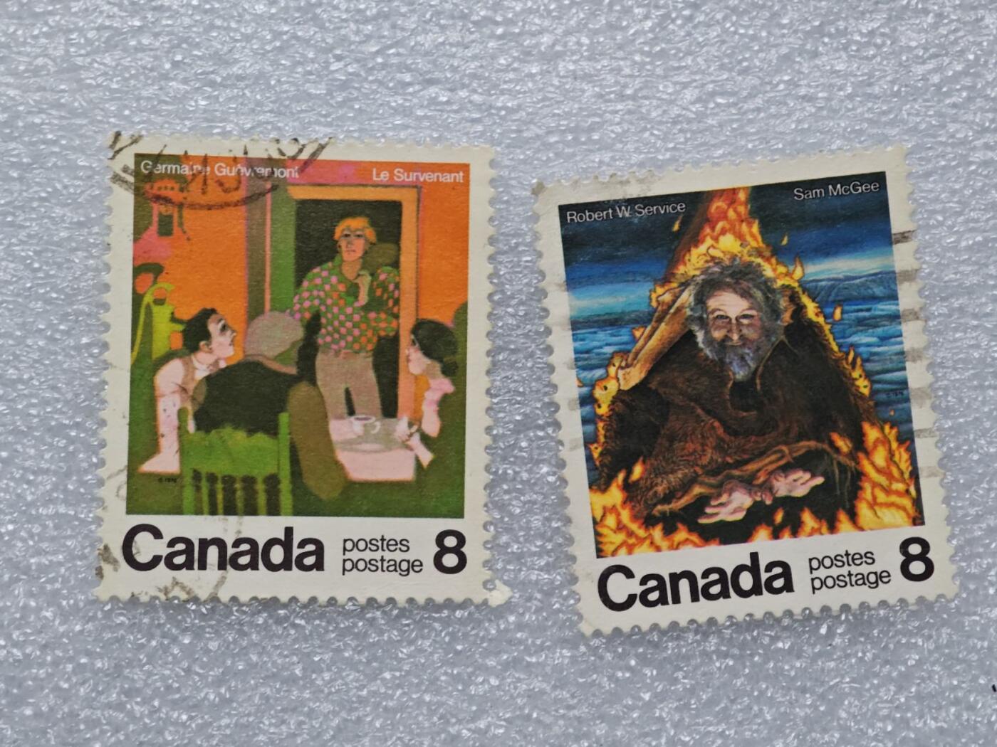  【淘币小摊】限时拍第八百九十一拍  外国老邮票 印花税票 火花纸品场    每周一统一发货 加拿大画作邮票2枚