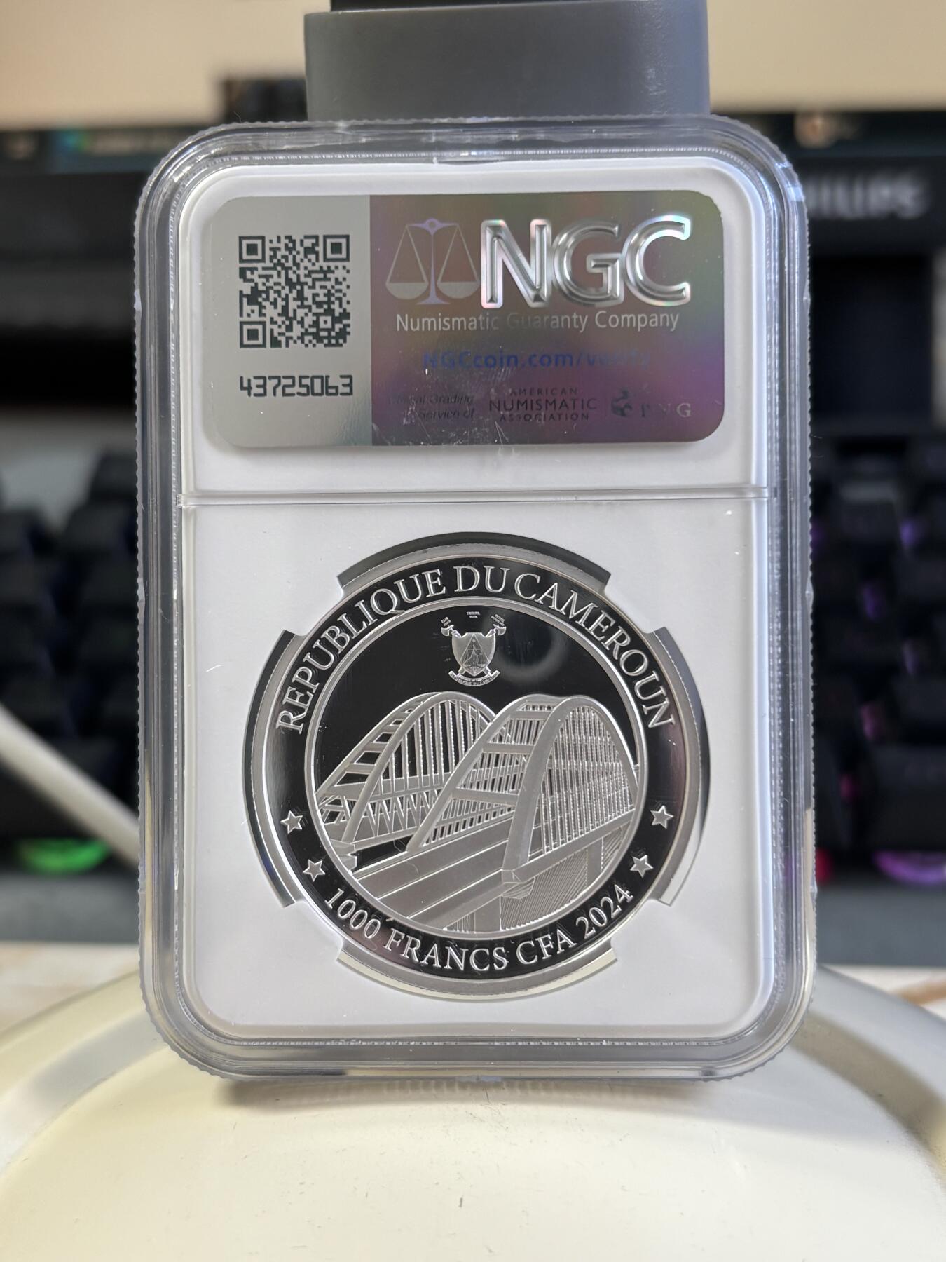 第197期拍卖 喀麦隆2024年克里米亚回归10周年纪念银币NGC-PF70，999银，发行333枚