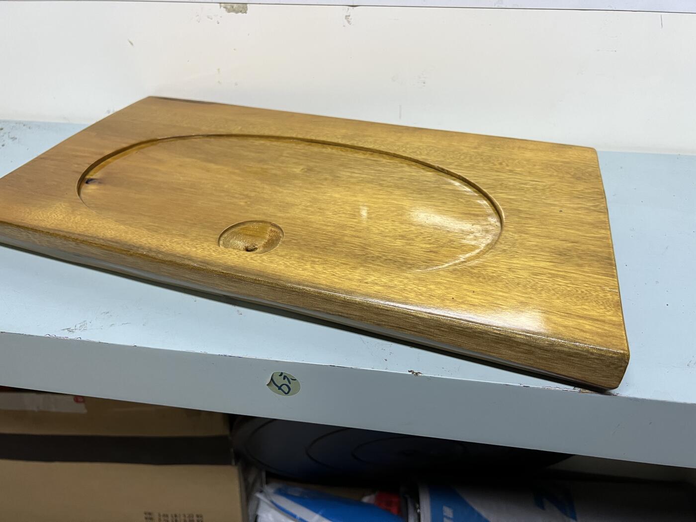 零元拍：NO5-7金丝楠茶盘 金光闪闪。尺寸约：43/24/3CM