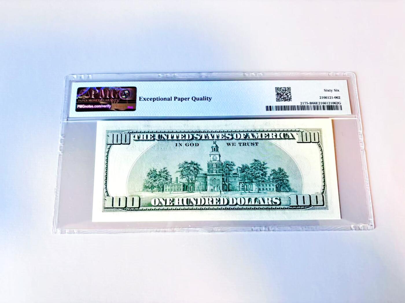 【Blue Auction】世界纸币精拍第805期——18级TOP拍卖/信誉/品质/专业/高效💫 美国 1996年100美金 PMG66EPQ