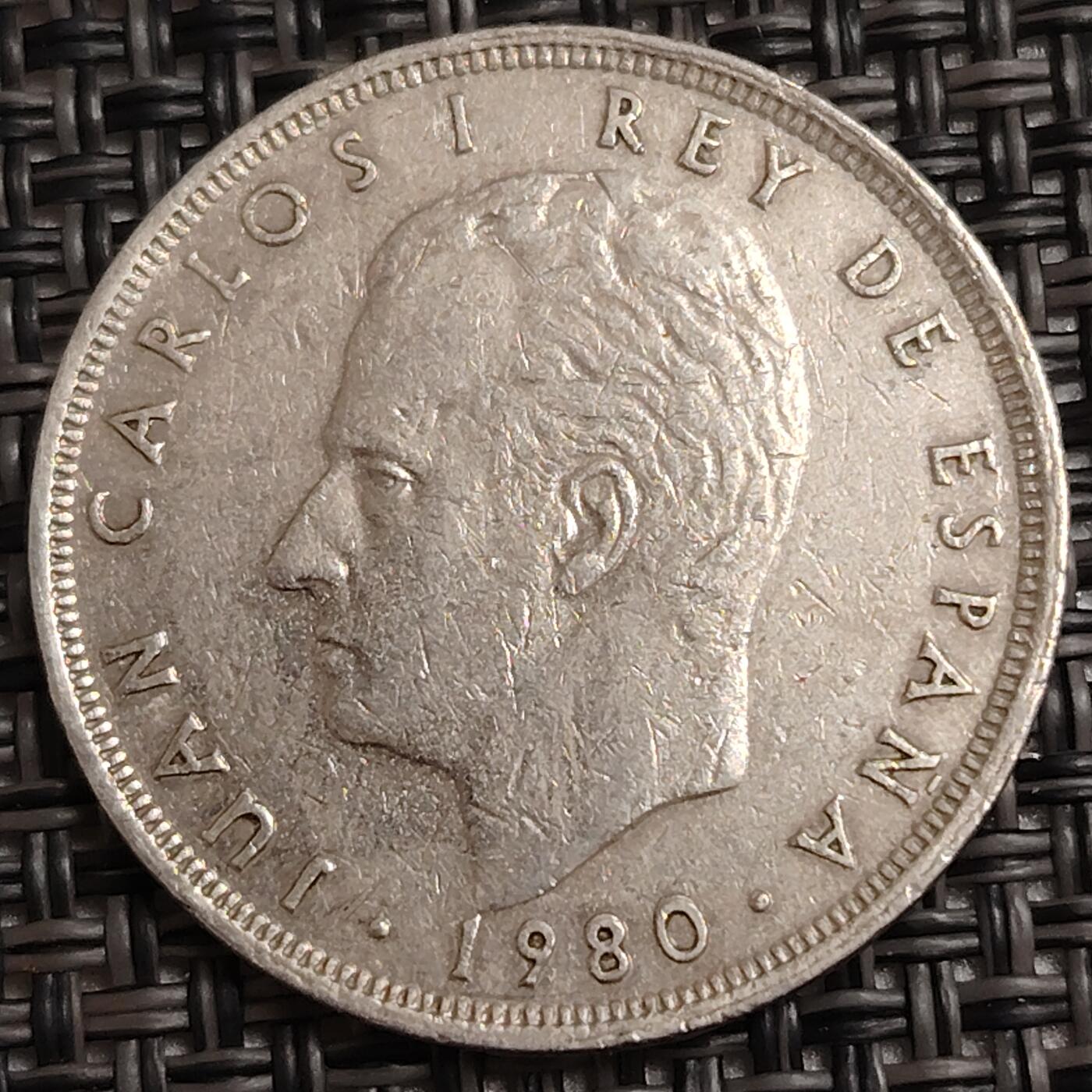 布加迪🐬～世界钱币(上海)🌾第 291 期 /  各国套币和散币 西班牙🇪🇸 1980年 25比赛塔 世界杯纪念币～C16