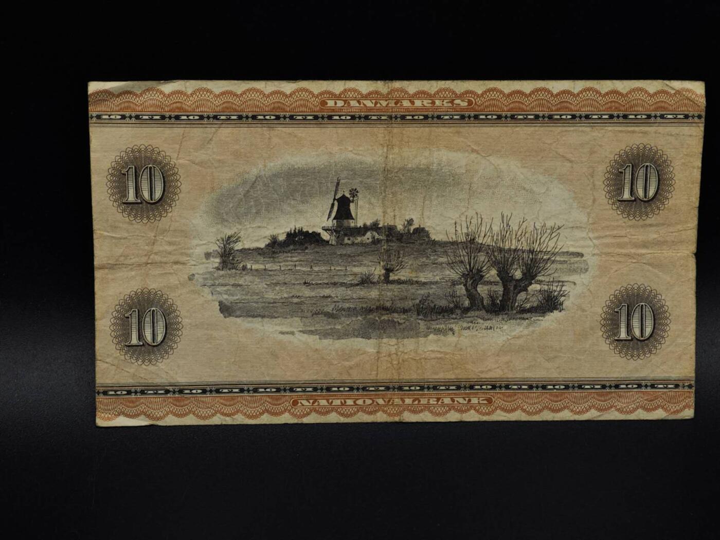  【淘币小摊】限时拍第八百九十拍   纸币场    每周一统一发货 丹麦10克朗纸币【有折】