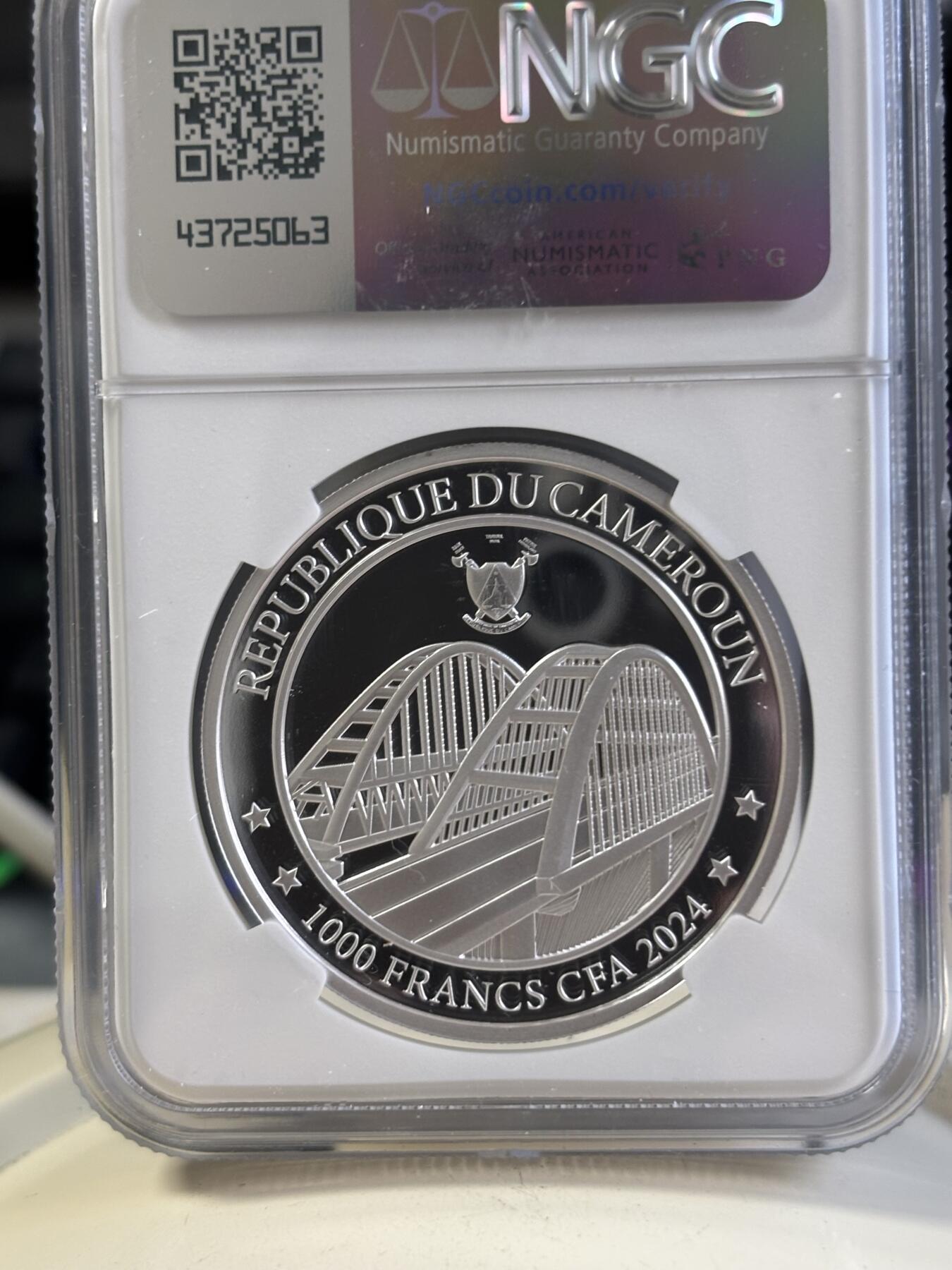 第197期拍卖 喀麦隆2024年克里米亚回归10周年纪念银币NGC-PF70，999银，发行333枚