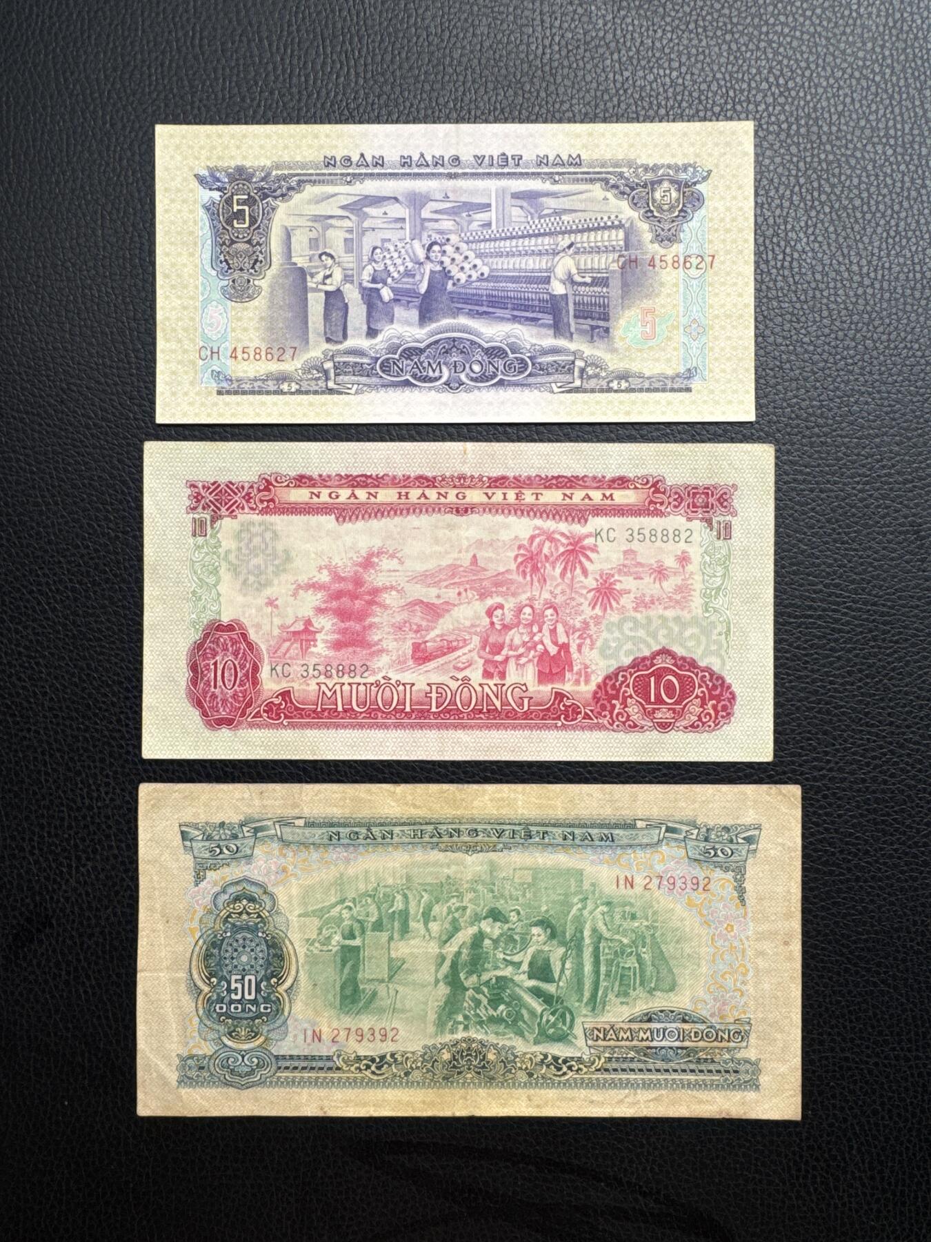 桂P钱币文化工作室拍卖第四十九期 中国代印越南民主共和国1966年版纸币一套，全套难得，热门援外系列纸币，50盾少见