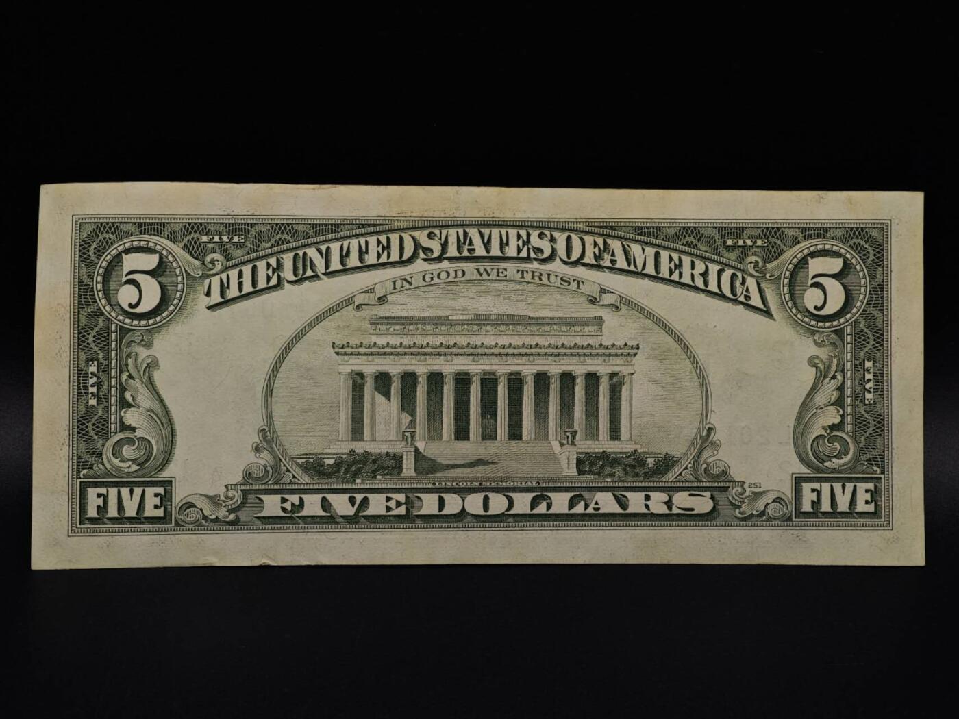  【淘币小摊】限时拍第八百九十拍   纸币场    每周一统一发货 美国5美元纸币【有折】