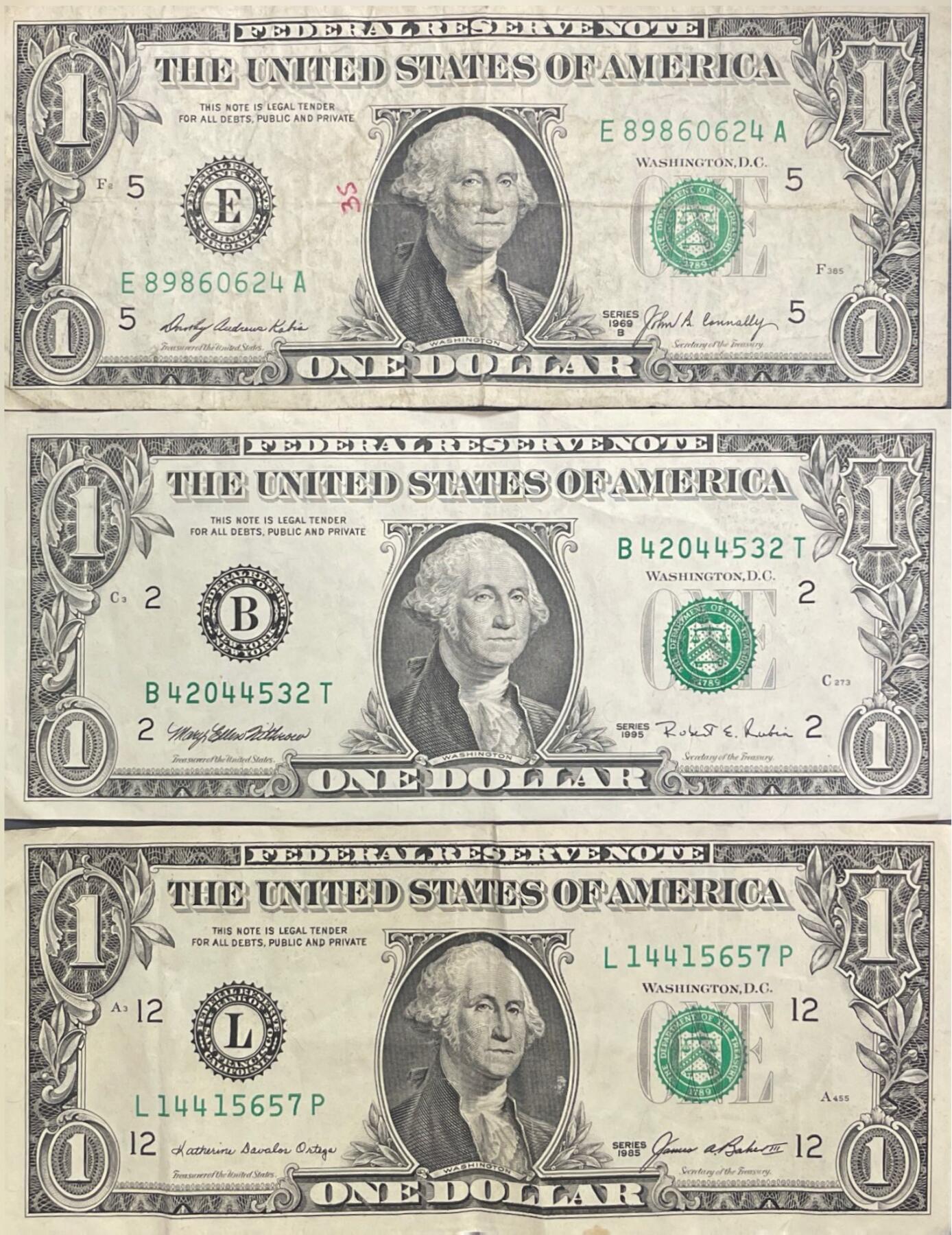 回流0405 1美元3枚（¥20.68）