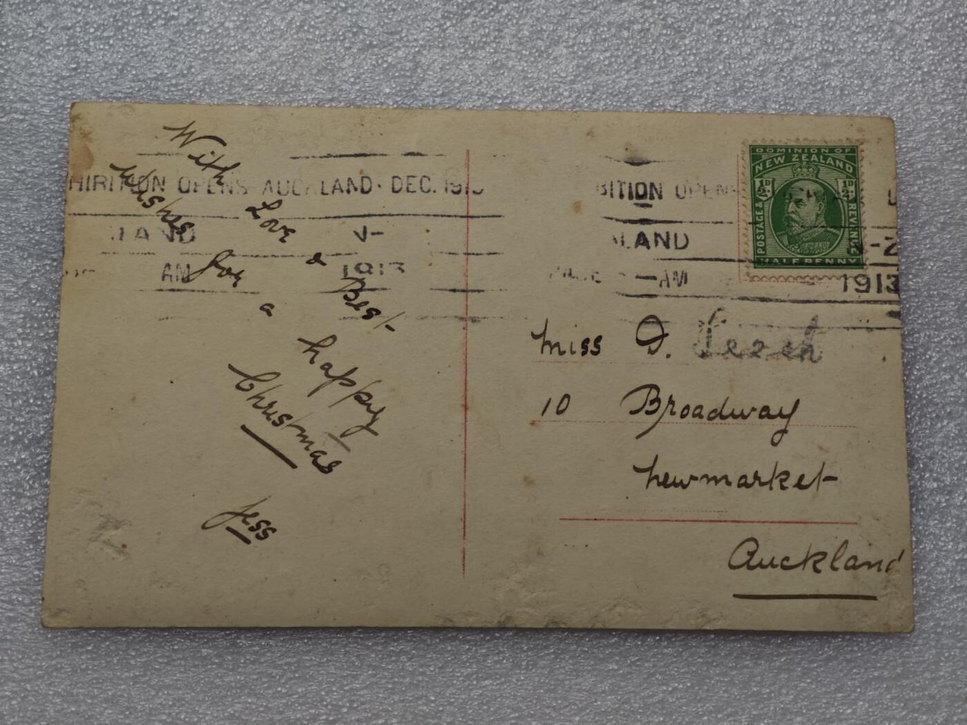  【淘币小摊】限时拍第八百九十一拍  外国老邮票 印花税票 火花纸品场    每周一统一发货 新西兰1913年明信片实寄