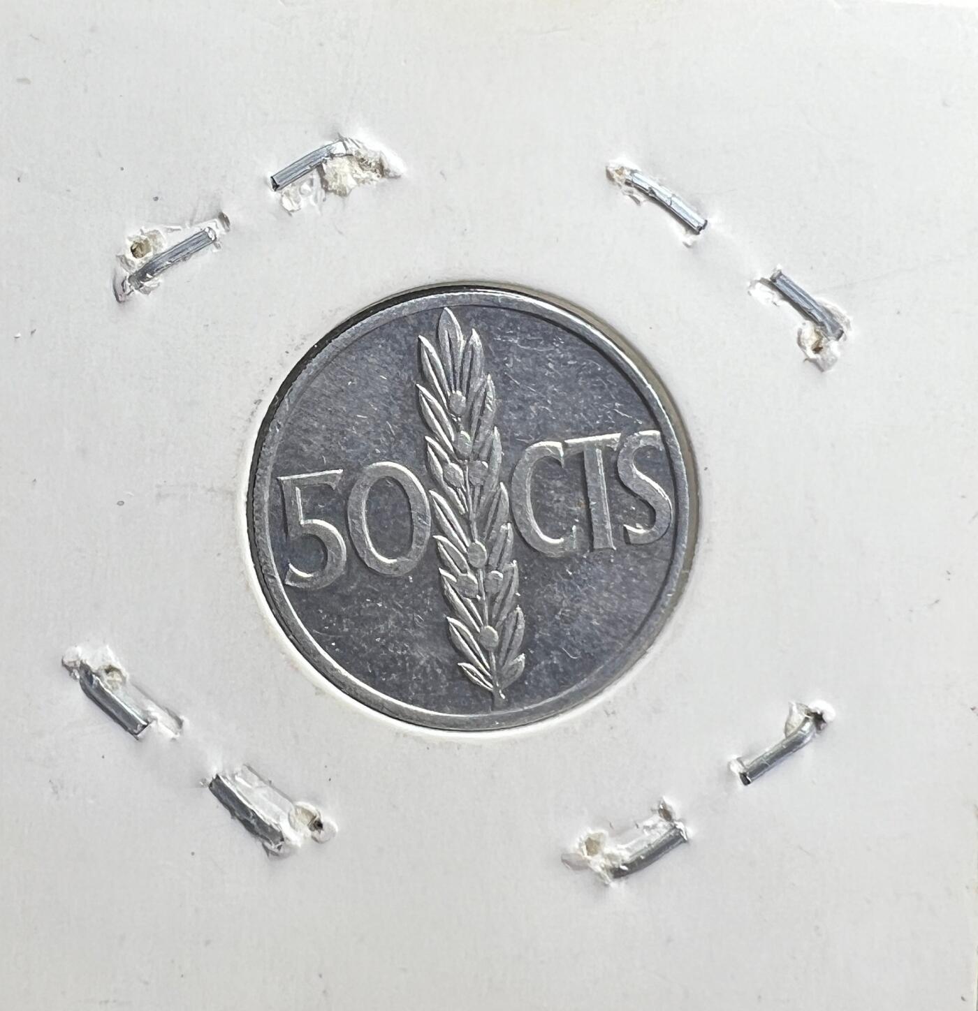 1966 年西班牙佛朗哥时期 50 分铝币 独裁时代 欧洲钱币