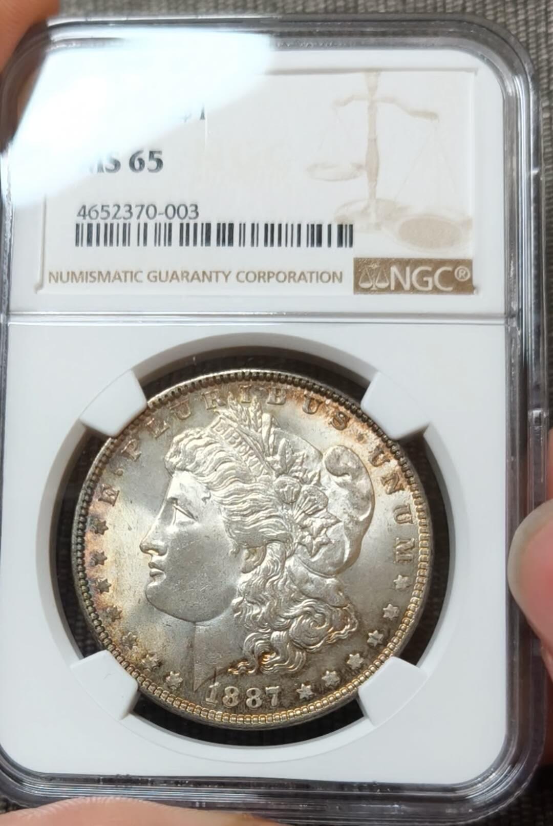 NGC评级MS65美国1887摩根银元