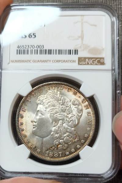 NGC评级MS65美国1887摩根银元 - NGC评级MS65美国1887摩根银元