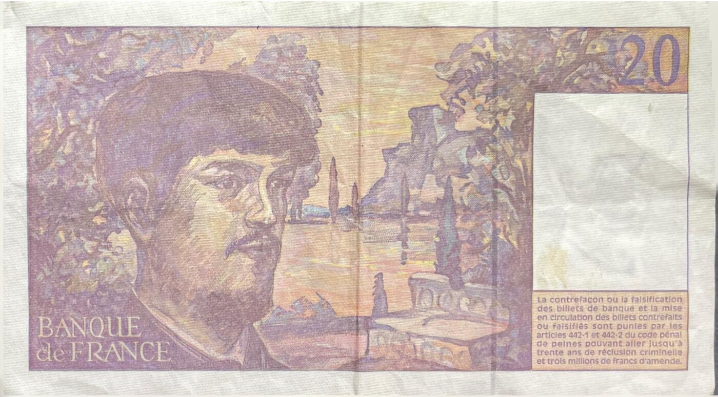 回流0405 法国1997年版20法郎纸币（德彪西系列）
