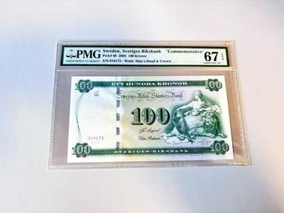 【Blue Auction】世界纸币精拍第805期——18级TOP拍卖/信誉/品质/专业/高效💫 - 瑞典 2005年100克朗 PMG67EPQ 高分纪念钞