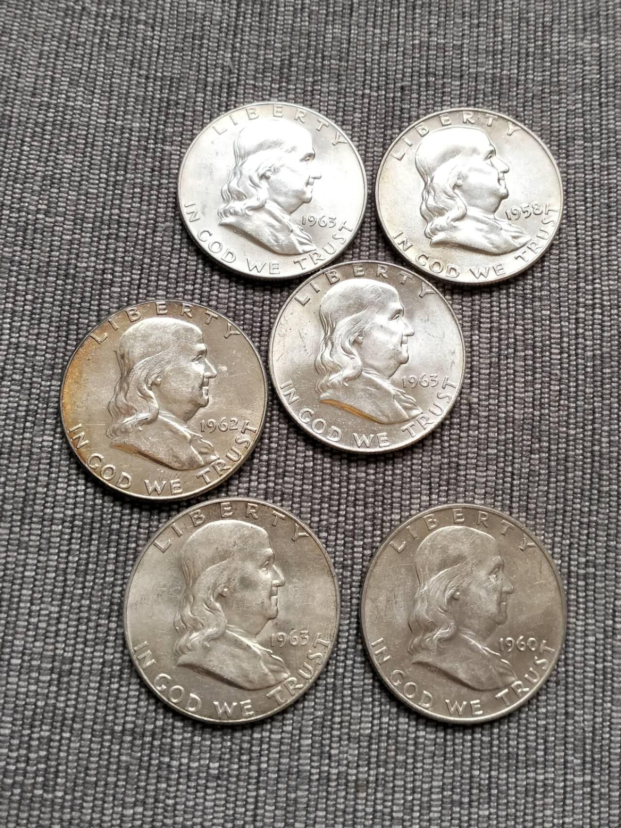 1958年美国富兰克林自由钟半美元银币批量