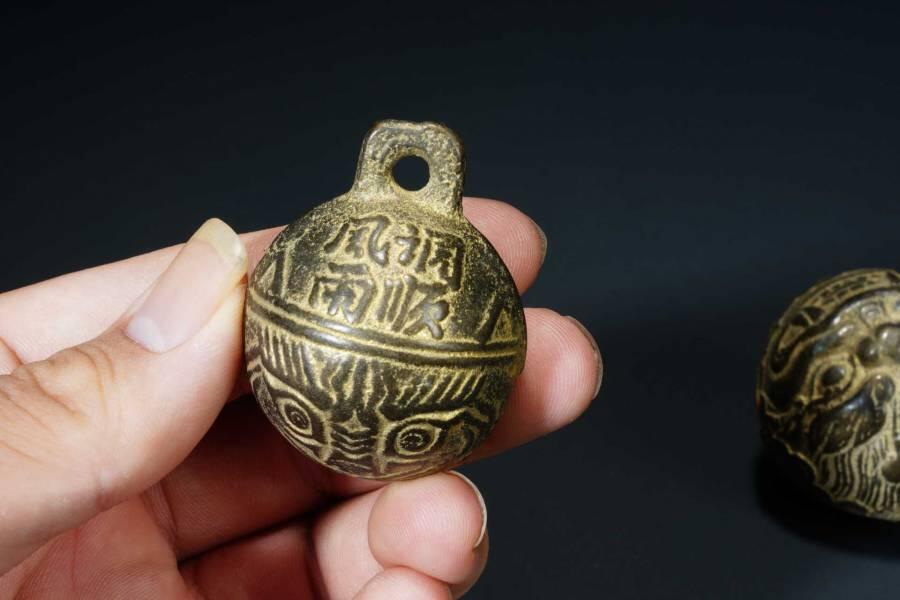 上海都达杂项专场七十二【全场包邮】 清代 风调雨顺铜铃铛 3件67-187