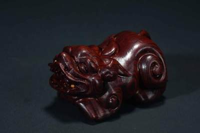 上海都达杂项专场六十六【全场包邮】 - 海南黄花梨精雕《瑞兽貔貅》小摆件62-252
