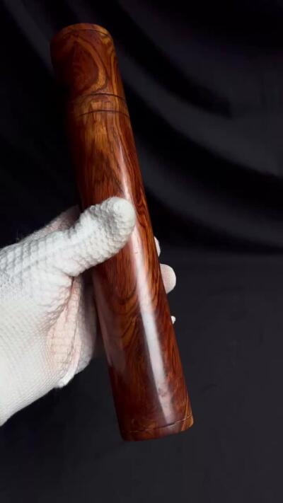 零元拍：海南黄花梨虎皮纹满花香桶，同料整料制作：268/44MM